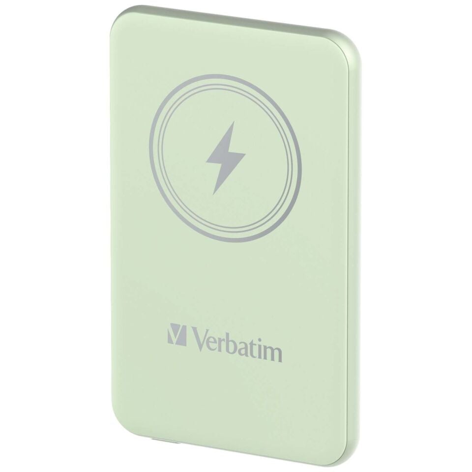 Verbatim 5000 Mah Manyetik Kablosuz (Magsafe) 15W Powerbank 20W PD Yeşil Renk Kablo Dahil-(32241)