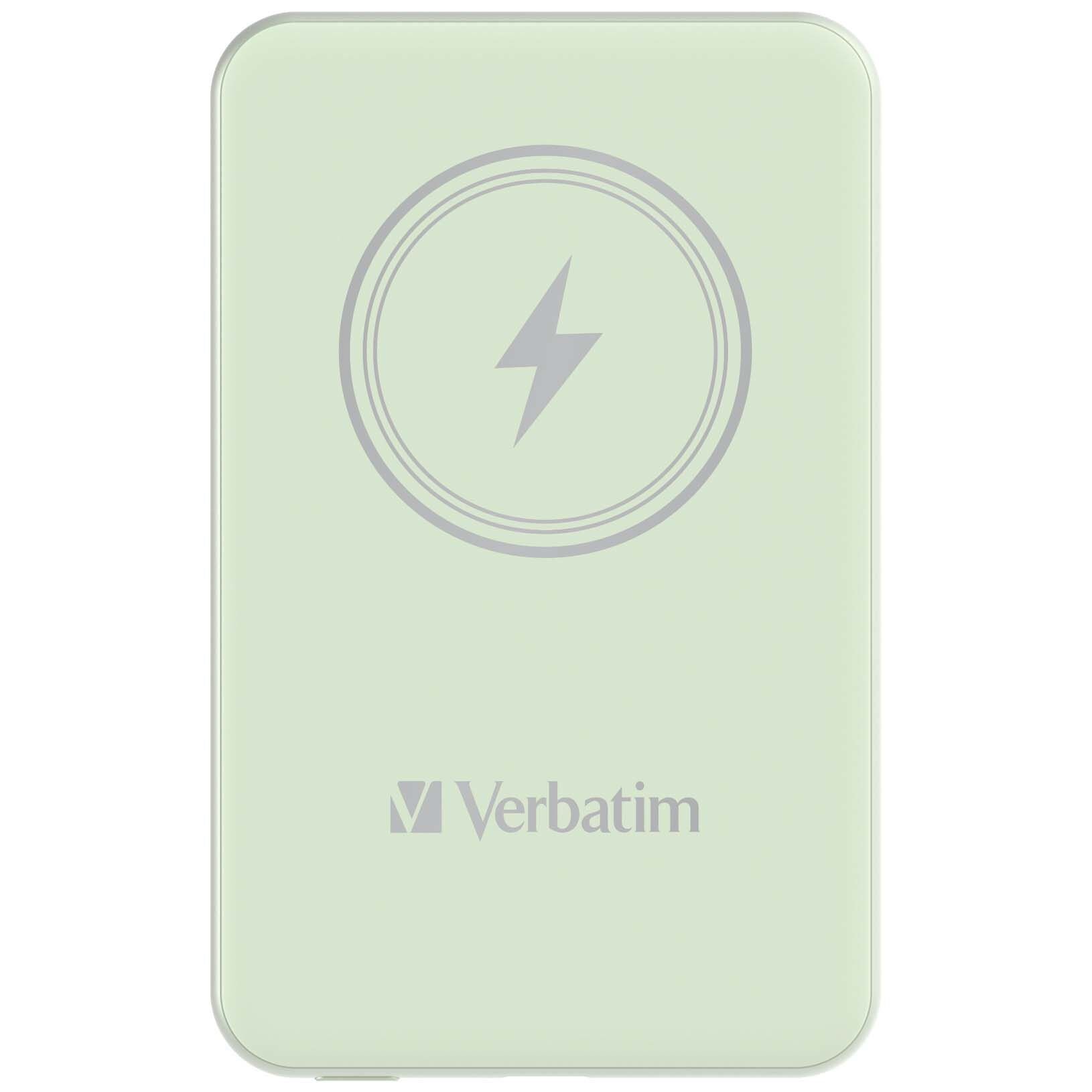 Verbatim 5000 Mah Manyetik Kablosuz (Magsafe) 15W Powerbank 20W PD Yeşil Renk Kablo Dahil-(32241)