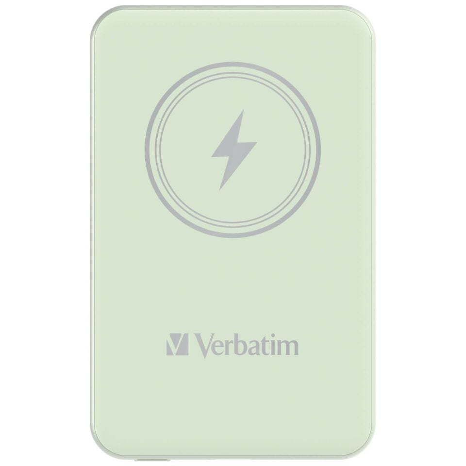Verbatim 5000 Mah Manyetik Kablosuz (Magsafe) 15W Powerbank 20W PD Yeşil Renk Kablo Dahil-(32241)