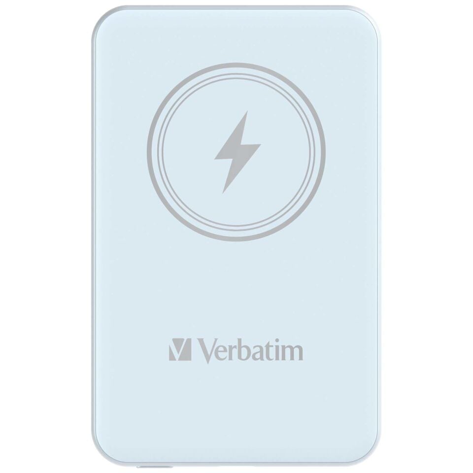 Verbatim 5000 Mah Manyetik Kablosuz (Magsafe) 15W Powerbank  20W PD Mavi Renk Kablo Dahil-(32242)