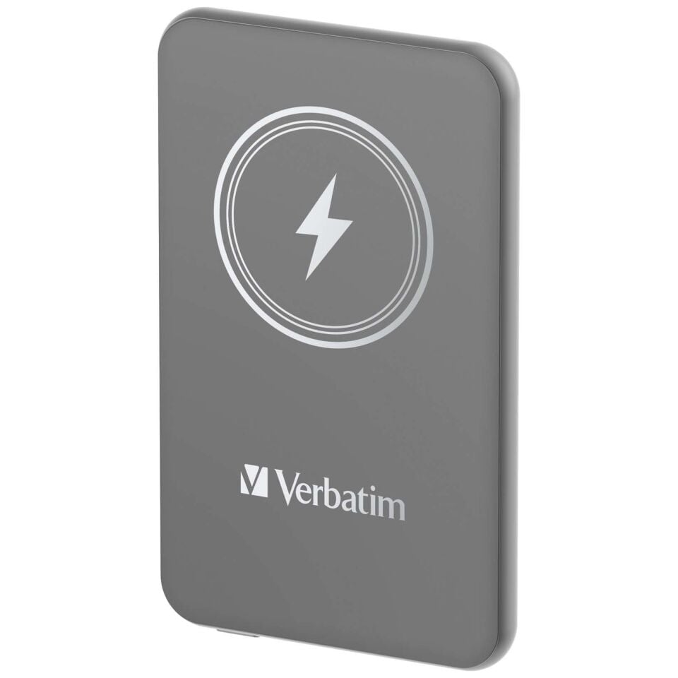Verbatim 5000 Mah Manyetik Kablosuz (Magsafe) 15W Powerbank 20W PD Gri Renk Kablo Dahil-(32244)