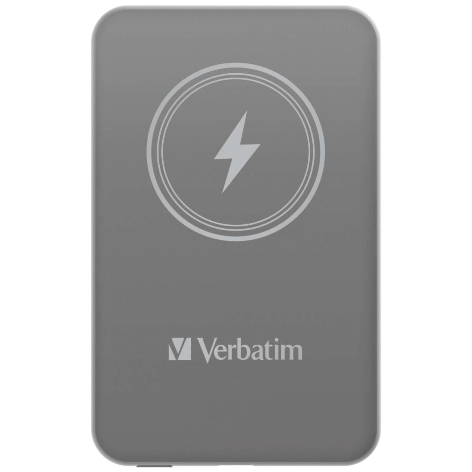Verbatim 5000 Mah Manyetik Kablosuz (Magsafe) 15W Powerbank 20W PD Gri Renk Kablo Dahil-(32244)