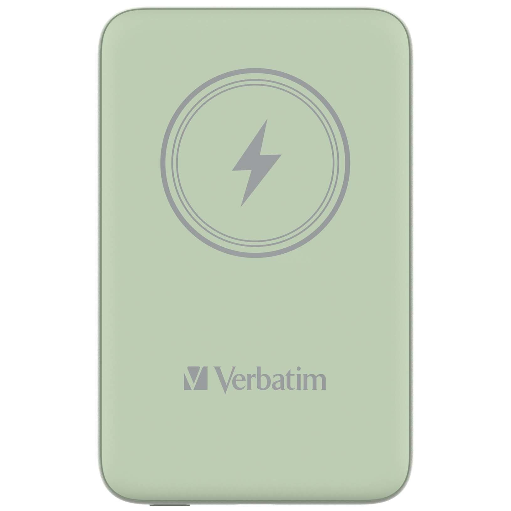 Verbatim 10000 Mah Manyetik Kablosuz (Magsafe) 15W Powerbank 20 W PD Yeşil Renk Kablo Dahil-(32246)