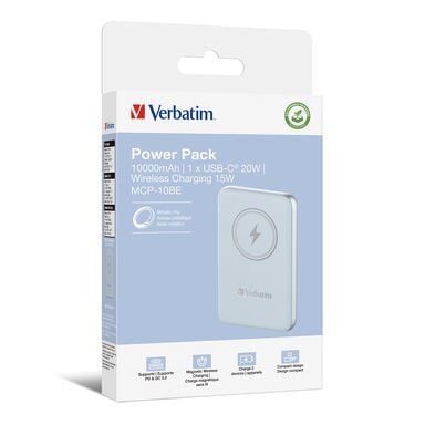 Verbatim 10000 Mah Manyetik Kablosuz (Magsafe) 15W Powerbank 20 W PD Mavi Renk Kablo Dahil-(32247)