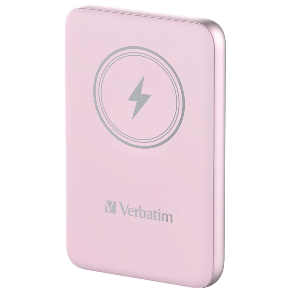 Verbatim 10000 Mah Manyetik Kablosuz (Magsafe)15W  Powerbank 20 W PD Pembe Renk Kablo Dahil-(32248)