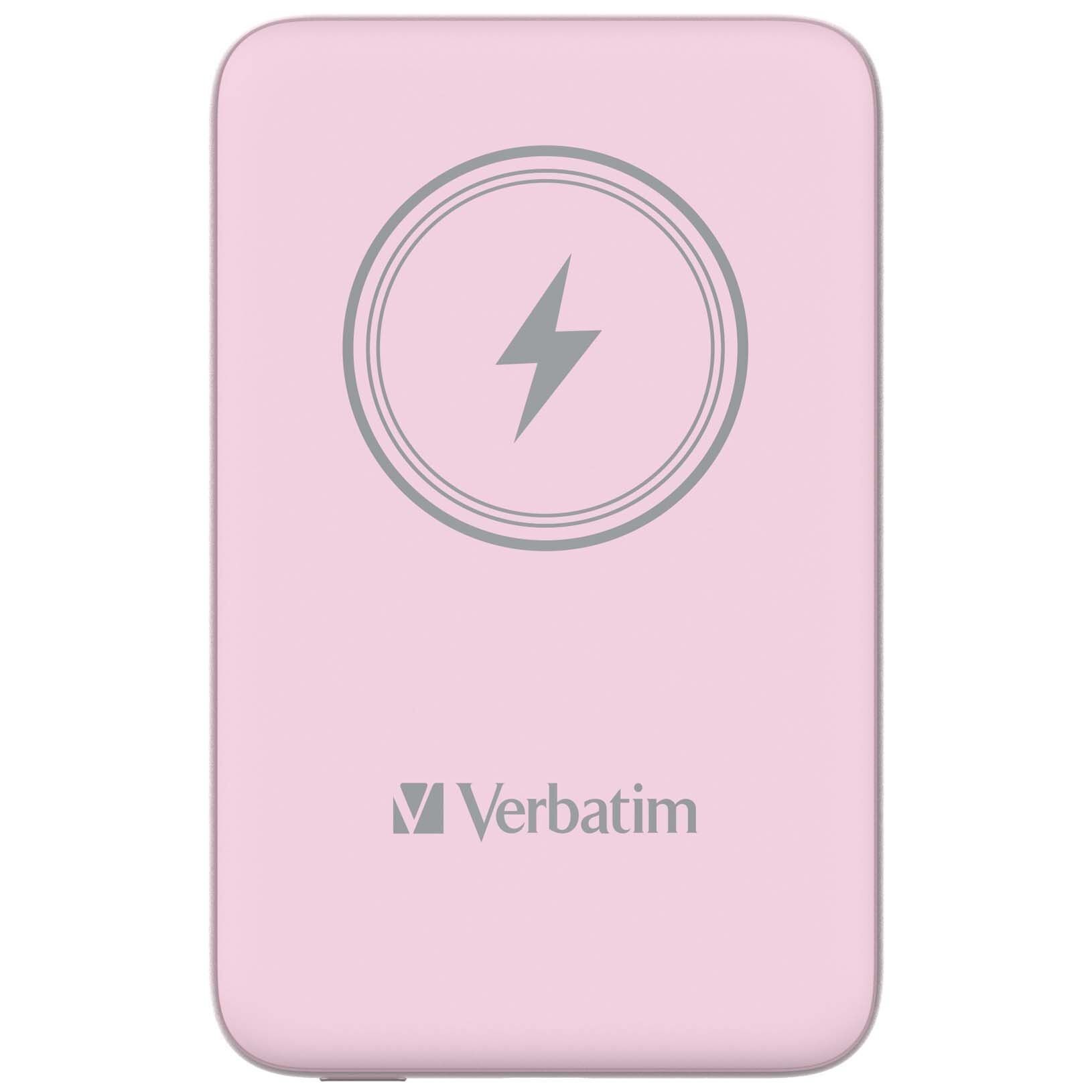 Verbatim 10000 Mah Manyetik Kablosuz (Magsafe)15W  Powerbank 20 W PD Pembe Renk Kablo Dahil-(32248)