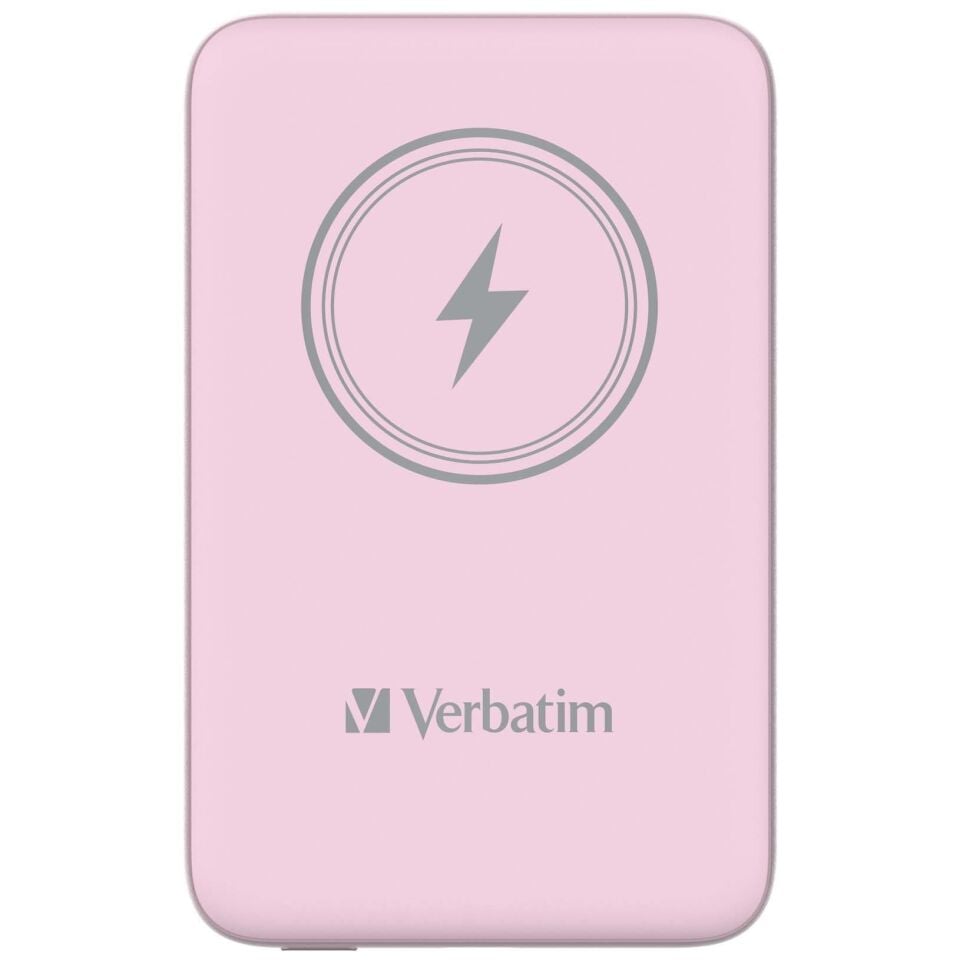 Verbatim 10000 Mah Manyetik Kablosuz (Magsafe)15W  Powerbank 20 W PD Pembe Renk Kablo Dahil-(32248)