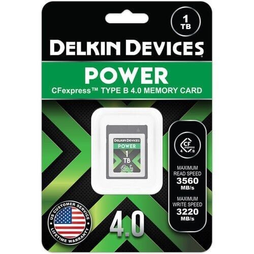 Delkin Power CF Express Type B 1TB 4.0 Hafıza Kartı (Okuma:1780 - Yazma:1700)