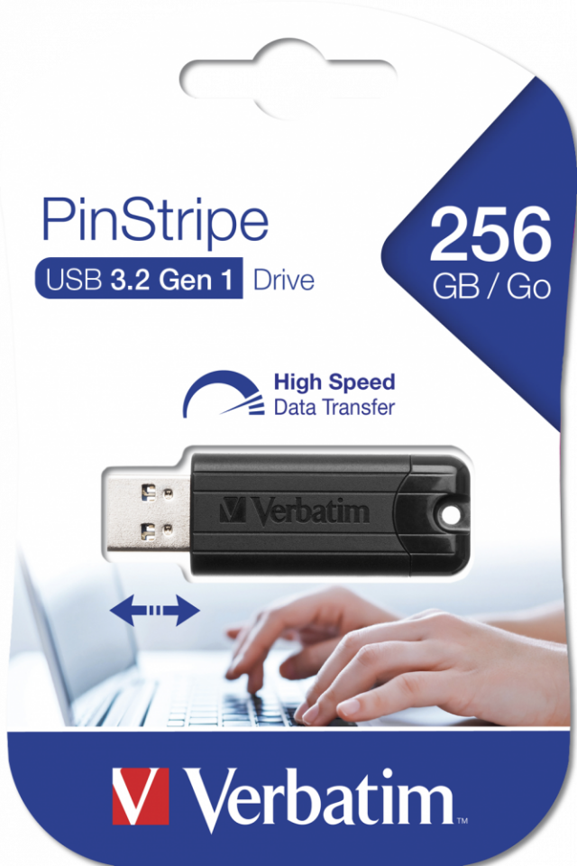 Verbatim 256 GB Pinstripe Usb-A 3.2 Flash Bellek Siyah Renk-(49320)