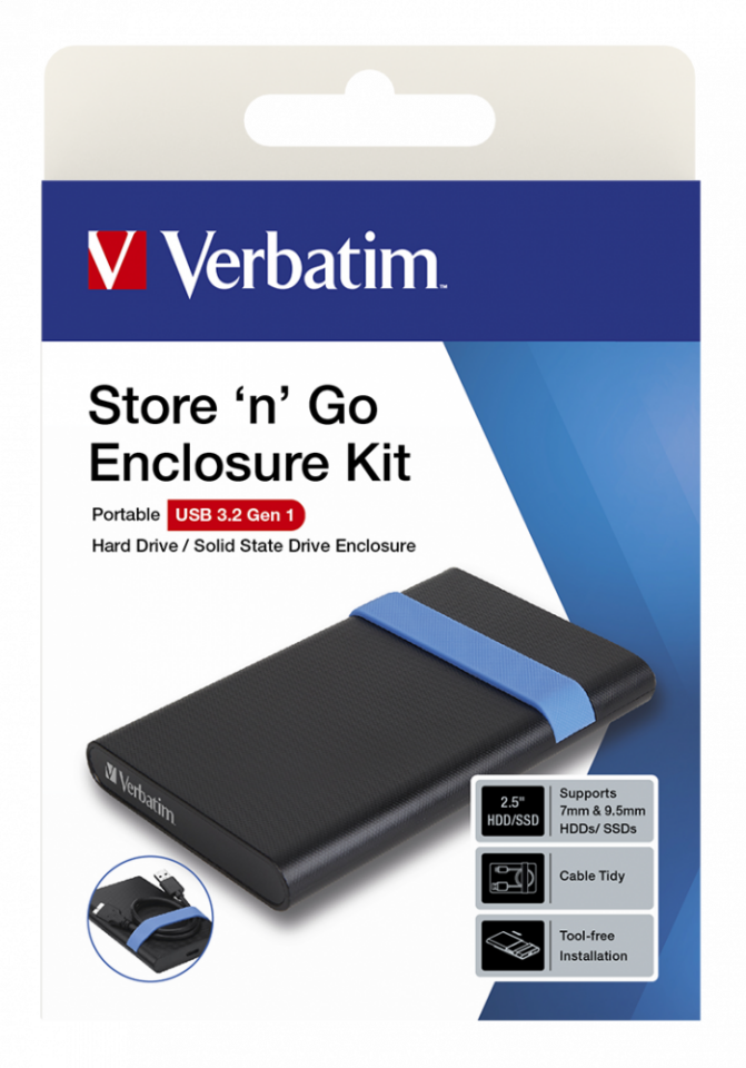 Verbatim 2,5 Katuhal SSD / HDD Muhafaza Kutusu Usb 3.2 Bağlantılı-(53106)