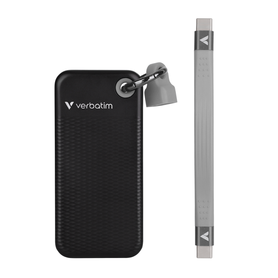 Verbatim 1 TB Pocket Mini Taşınabilir SSD Usb 3.2 - 1000MB/S-1000MB/S Siyah/ Gri Kablo Dahil-(32190)