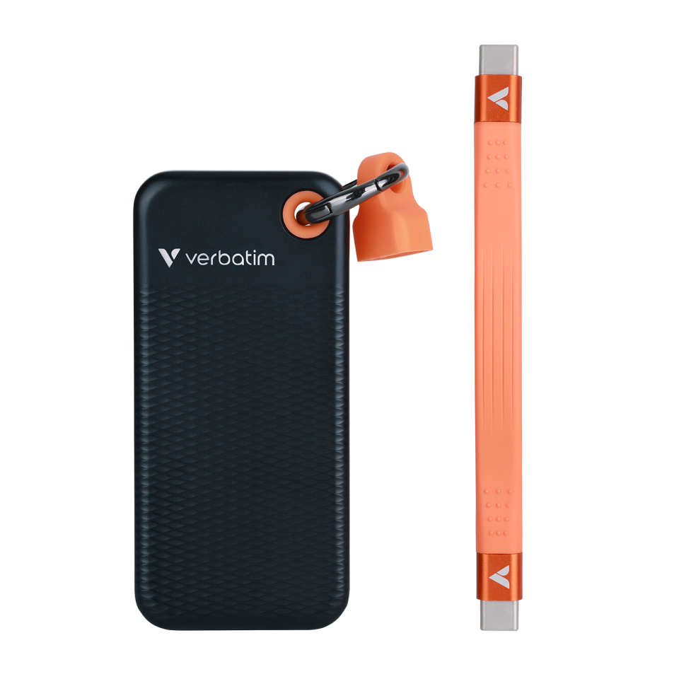 Verbatim 1 TB Pocket Mini Taşınabilir SSD Usb 3.2 - 1000MB/S-1000MB/S Siyah/ Turuncu Kablo Dahil