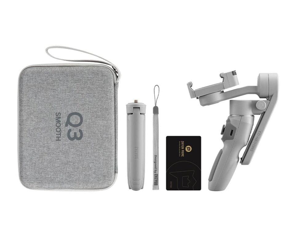 Zhiyun Smooth Q3 Combo – 3 Eksenli Katlanabilir Telefon Gimbal + LED Işık + Tripod + Kılıf