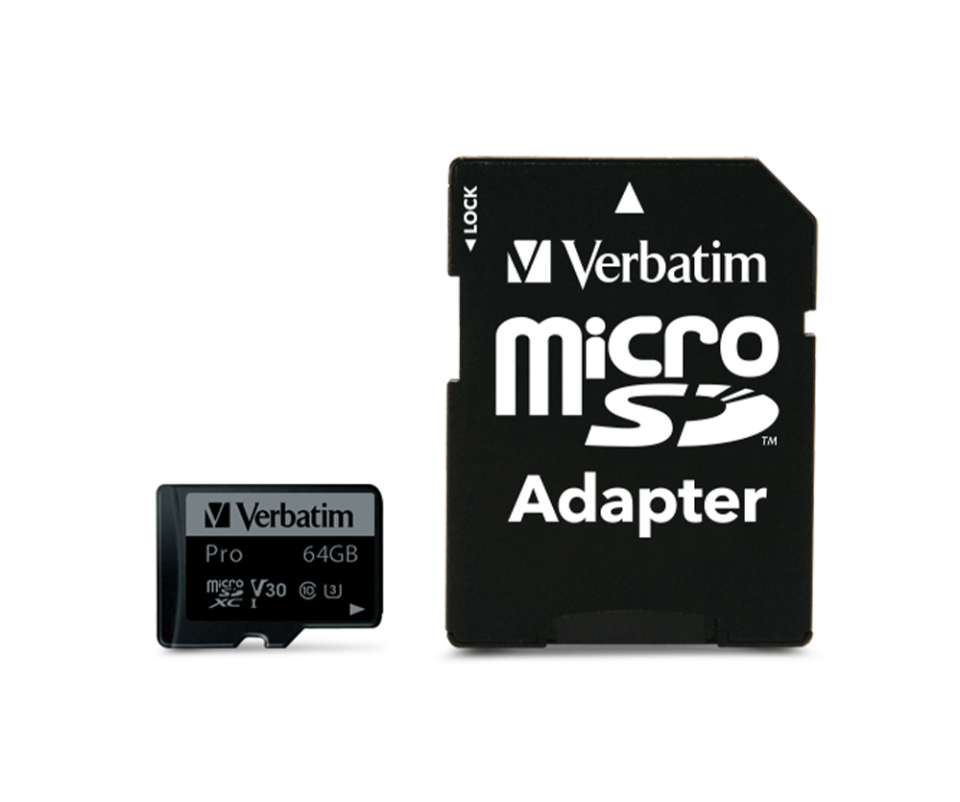 Verbatim 64 Gb Pro Mic-SDHC U3 Hafıza Kartı  4K Ultra HD Adaptörlü-(47042)