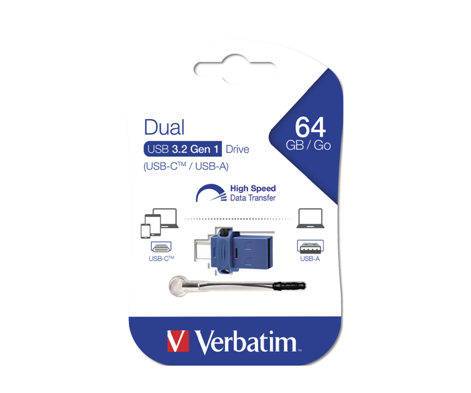 Verbatim 64 GB Dual Usb-A/Usb-C Us 3.2 Flash Bellek-(49967)