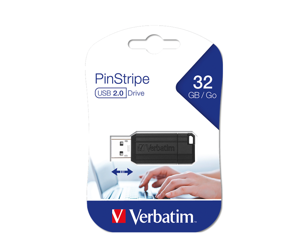 Verbatim 49064 - 32Gb Pinstripe Usb 2.0 Drive