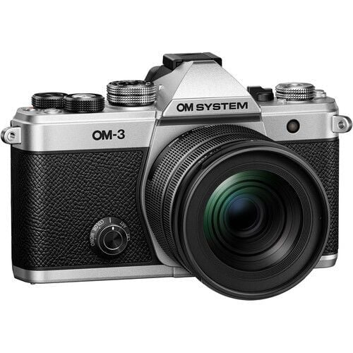 Om System OM-3 Gövde Gümüş  + M.Zuiko 12-45mm F4 Pro Objektif Kiti