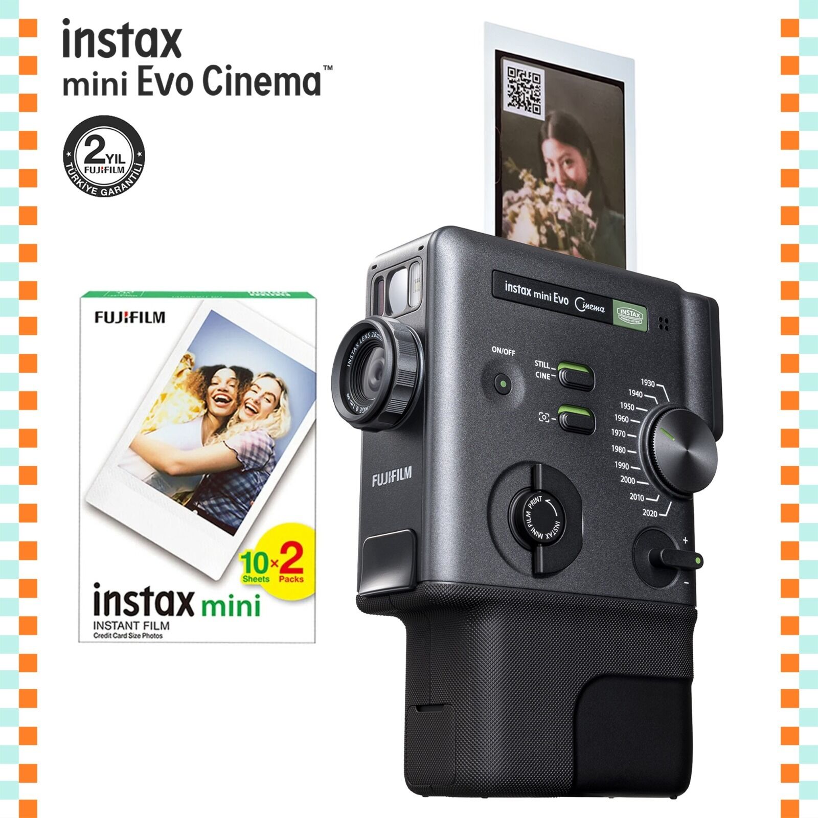 Instax Mini Evo Cinema Fotoğraf Makinesi + 20'li Film