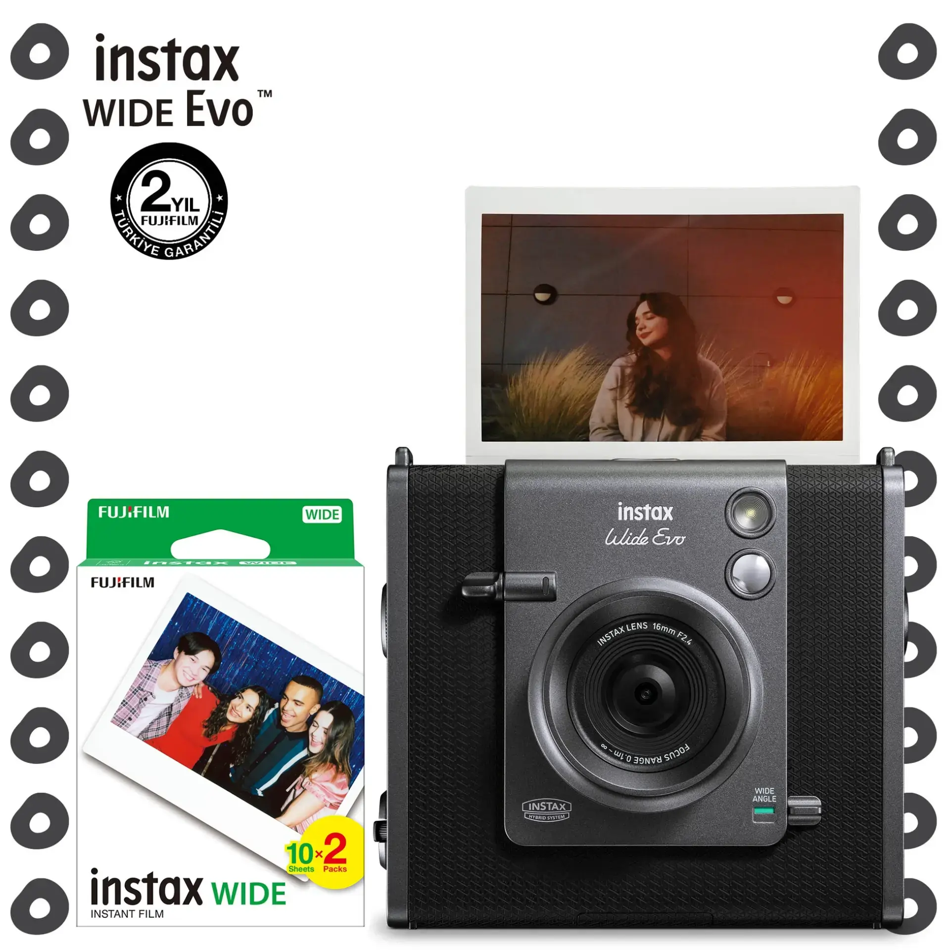 Instax Wide Evo Fotoğraf Makinesi ve 20'li Film