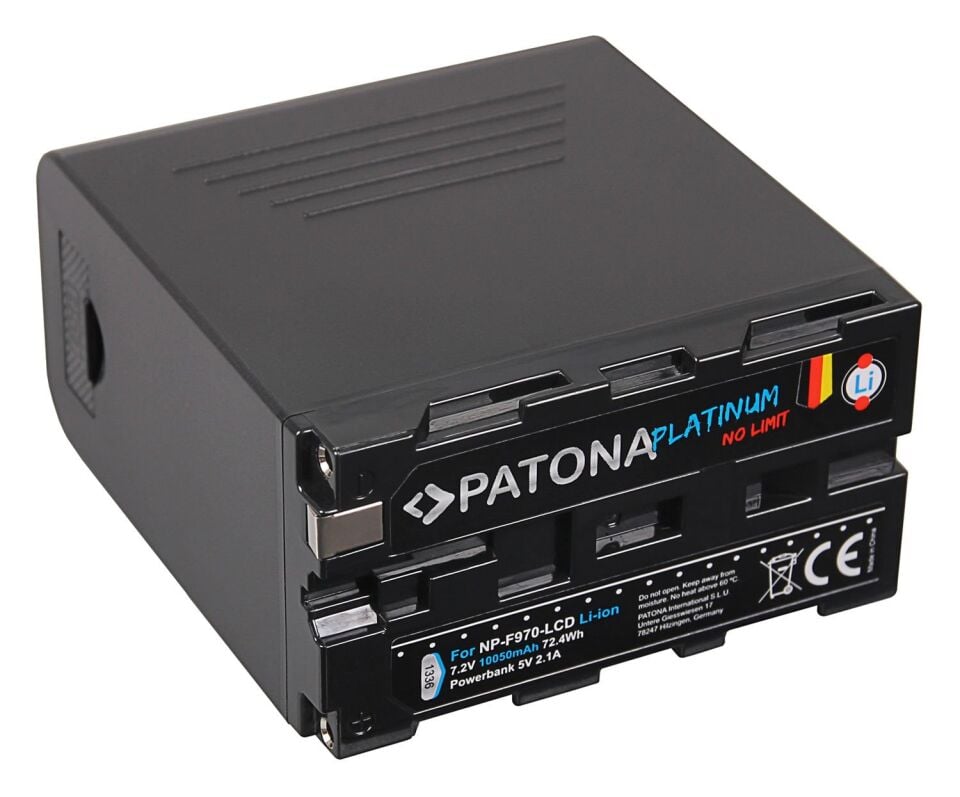 Patona 1336 Platinum Batarya Sony NP-F970 with USB-C Giriş