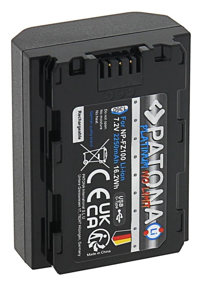 Patona 1360 Platinum Batarya Sony NP-FZ100 with USB-C