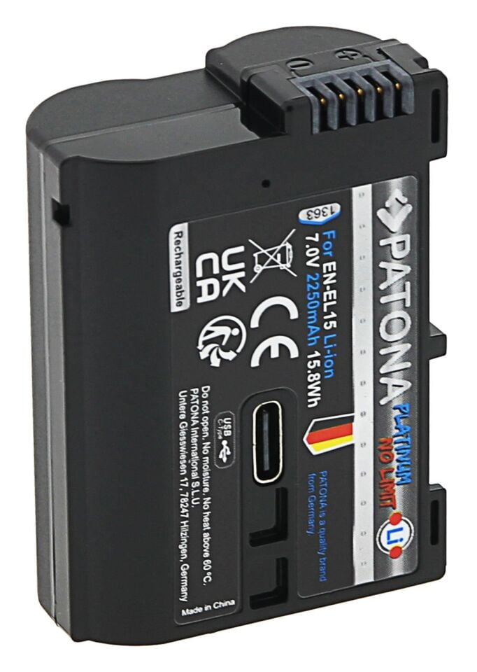 Patona 1363 Platinum Usb-C Girişli Batarya Nikon EN-EL15C