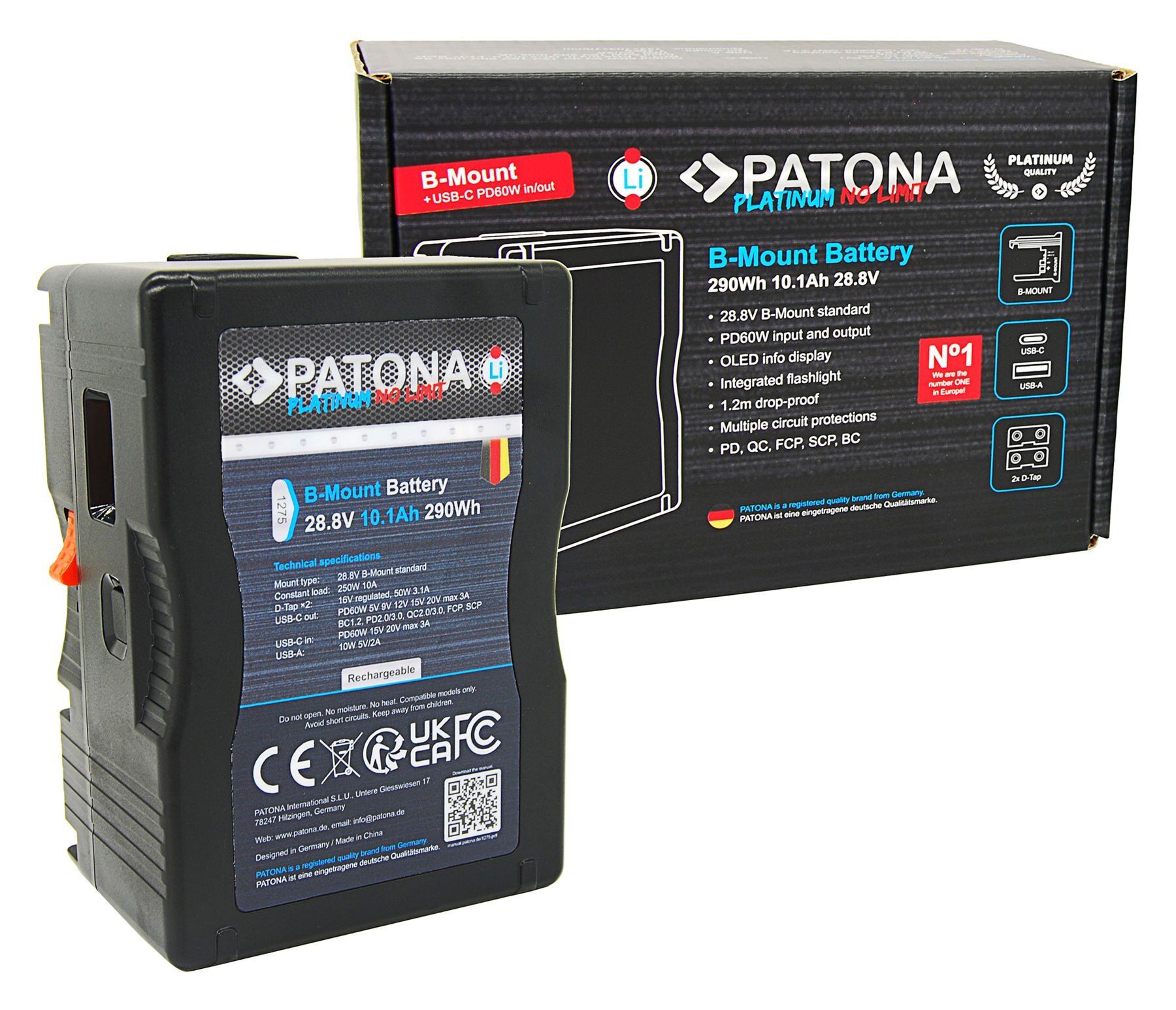Patona 1275 Platinum B-Mount 290Wh