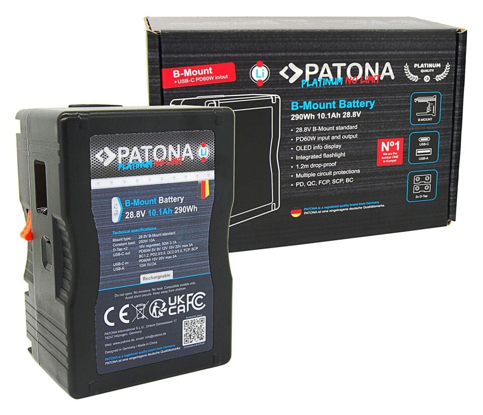 Patona 1275 Platinum B-Mount 290Wh
