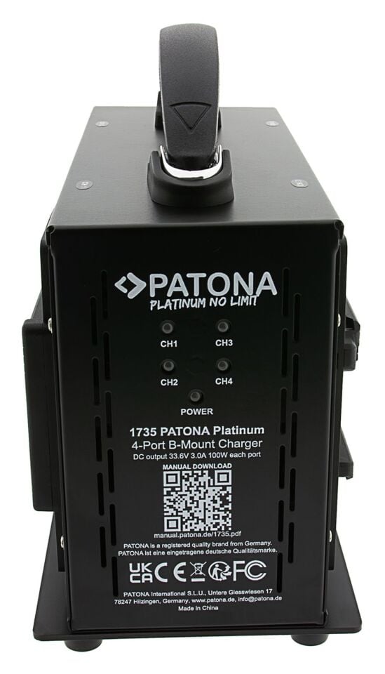 Patona 1735 Platinum B-Mount Charger F. 4Pcs Battery