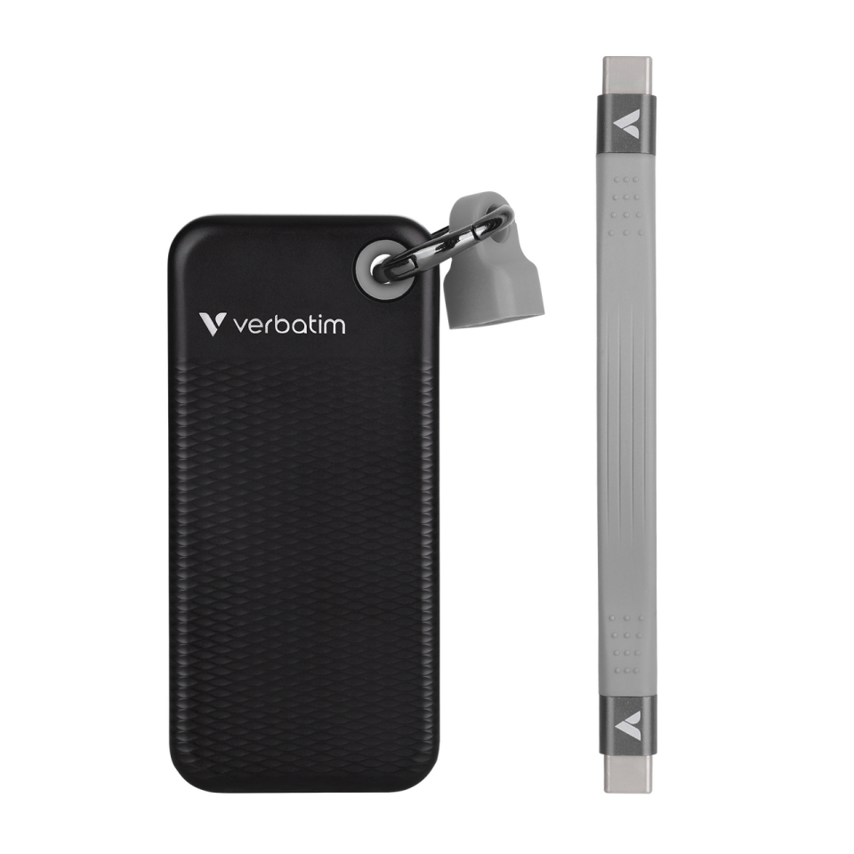 Verbatim 2 TB Pocket Mini Taşınabilir SSD Usb 3.2 - 1000MB/S-1000MB/S Siyah/ Gri Kablo Dahil(32194)