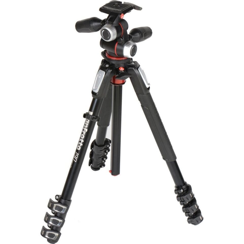Manfrotto MK190XPRO4-3W 190serisi/4sekmeli Tripod ve 3yönlü Başlıklı Kit