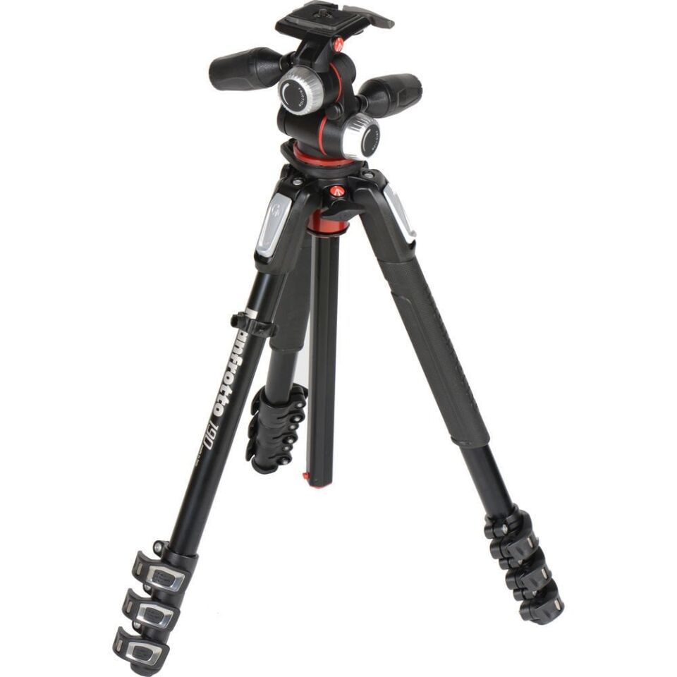 Manfrotto MK190XPRO4-3W 190serisi/4sekmeli Tripod ve 3yönlü Başlıklı Kit