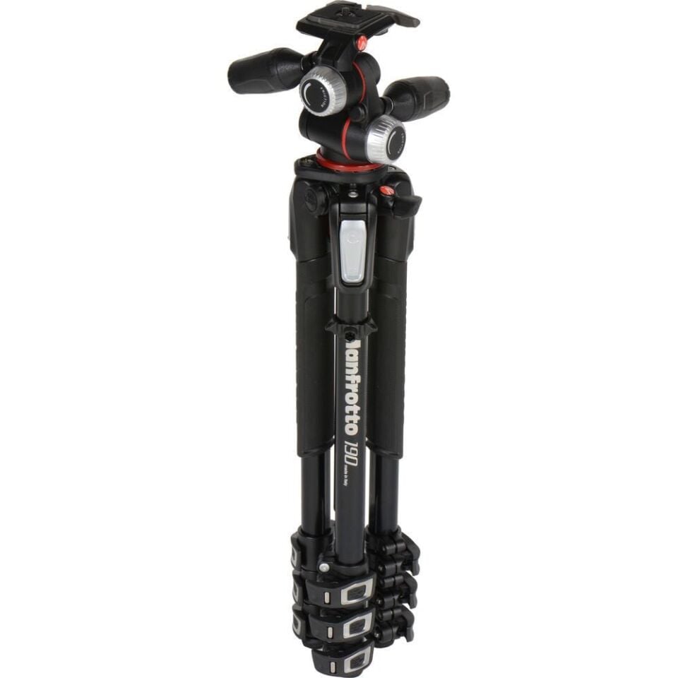 Manfrotto MK190XPRO4-3W 190serisi/4sekmeli Tripod ve 3yönlü Başlıklı Kit