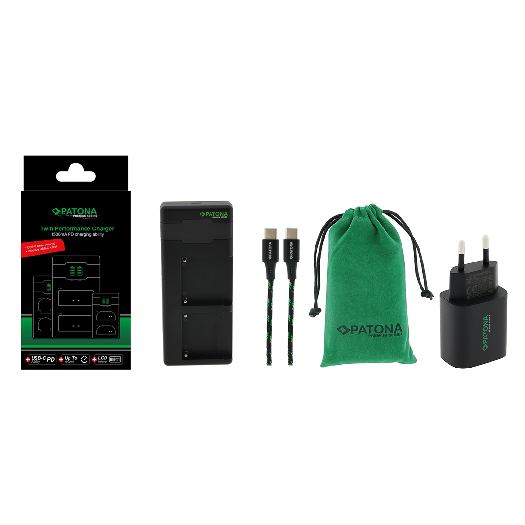 Patona 161942 Premium Twin Performans Pd Şarj Aleti Panasonic Dmw-Blf-19 İncl. Usb-C Cable