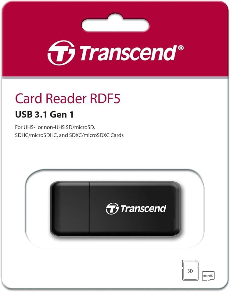 Transcend Kart Okuyucu SD ve MicroSD USB 3.1 Siyah
