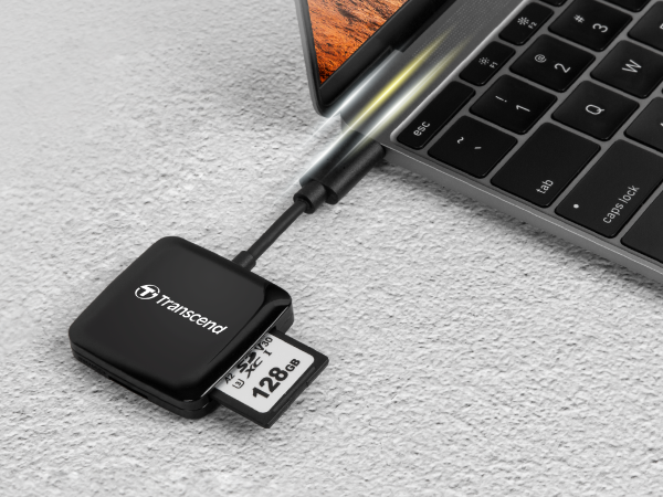 Transcend Kart Okuyucu SD ve MicroSD USB 3.2 TYPE C Siyah