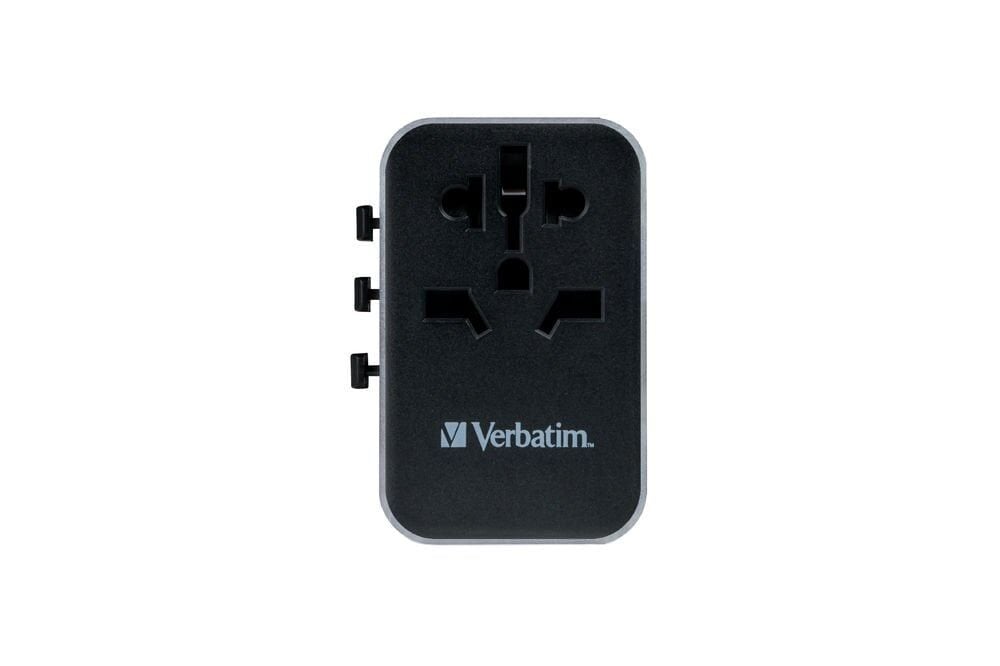 Verbatim Evrensel Seyahat Şarj Adaptörü UTA-04 61W PD3 3x Usb-A 2x Usb-C-(49546)