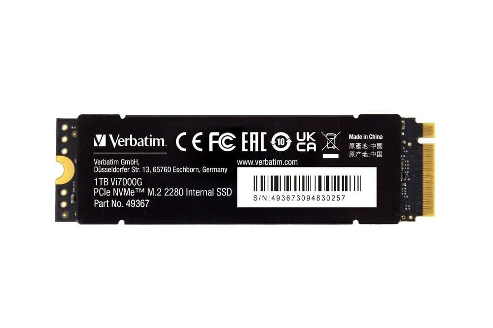 Verbatim 1 TB Dahili M2 VI 7000  SSD PCIE Gen 4 6700MB/S - 7400MB/S-(49367)