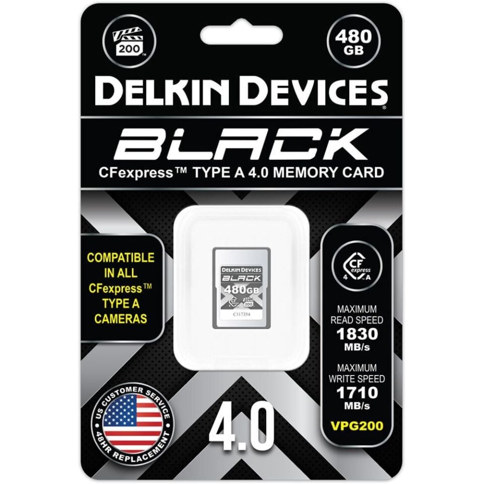 Delkin Black CF Express Type A 480GB 4.0 Vgp200 Hafıza Kartı (Okuma:1830 - Yazma:1710)