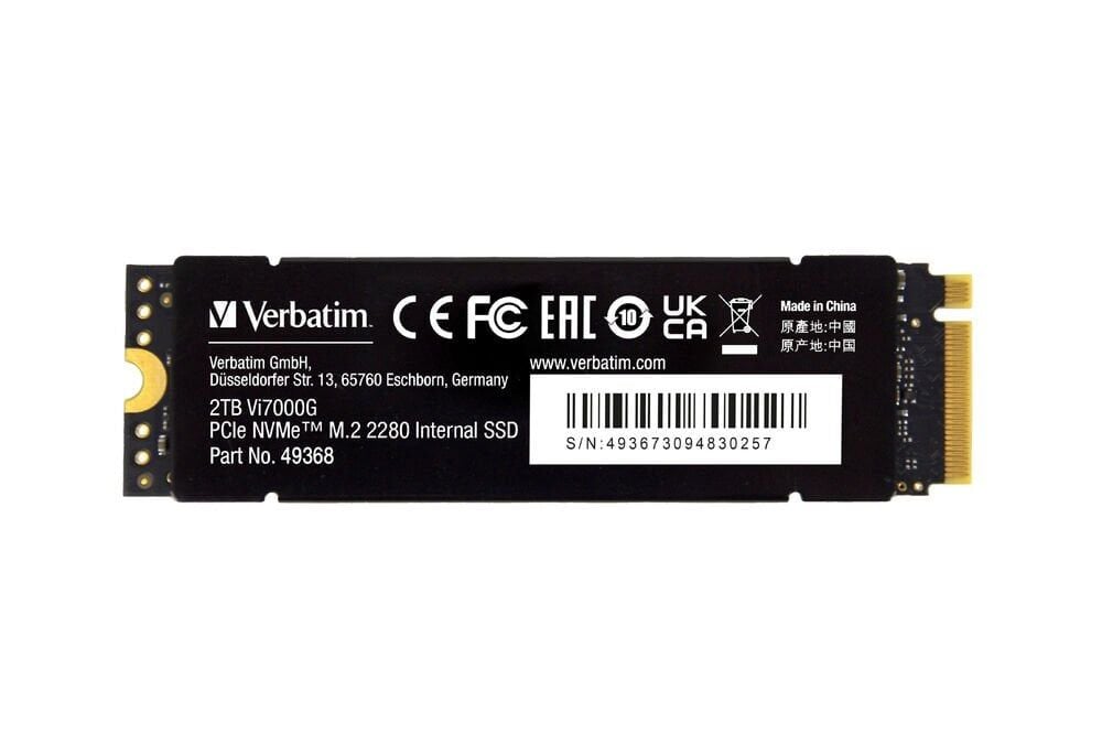 Verbatim 2 TB Dahili M2 VI 7000  SSD PCIE Gen 4 6700MB/S - 7400MB/S-(49368)