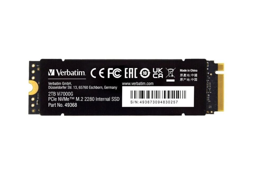 Verbatim 2 TB Dahili M2 VI 7000  SSD PCIE Gen 4 6700MB/S - 7400MB/S-(49368)