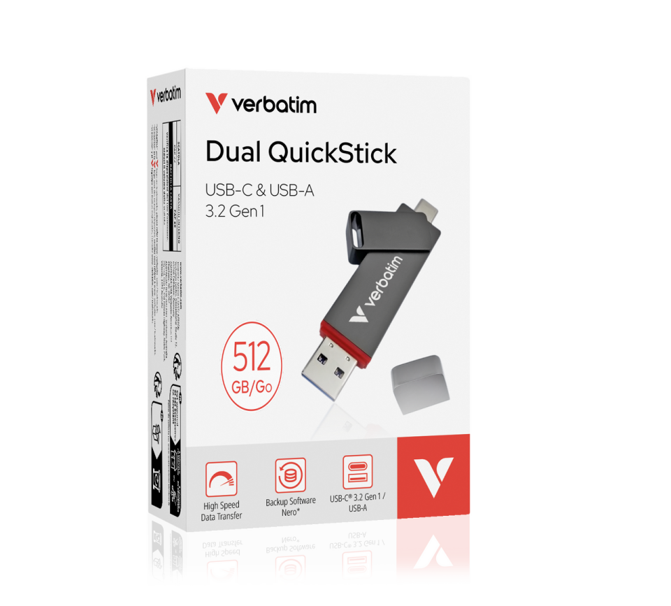 Verbatim 512GB Dual Quickstick Usb-A/c SSD Drive-(32042)