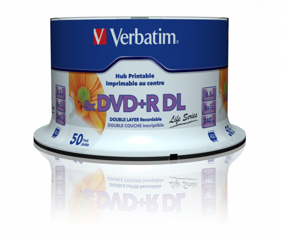 Verbatim 97693 - Dvd+R Dl 8.5Gb 8X Printable 50Pk Spl